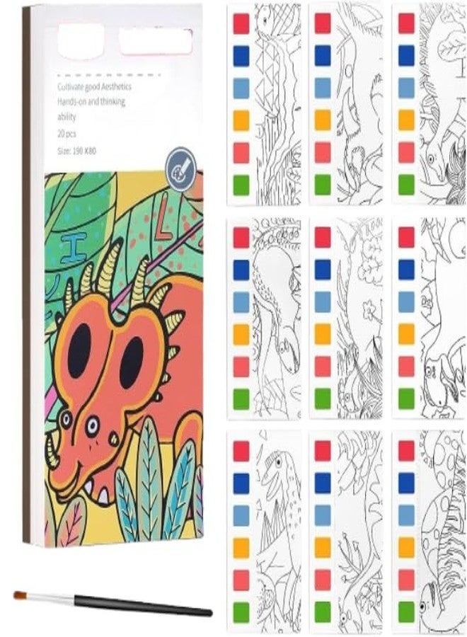 Cilveec Color Magic Book for Kids Activity Books for Children Coloring Books for Kids Ages 4-8 Years 20 Sheet Cartoon Painting kit with Brush Multicolor (Ancient Dinosaurs) - Image 1
